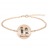 Best Friends - Bratara personalizata prieteni din argint 925 placat cu aur roz