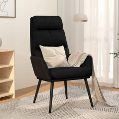 vidaXL Scaun de relaxare, negru, material textil foto