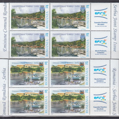 2007 LP 1790 LP 1790 a EMISIUNE ROMANIA-SERBIA BLOCURI 4 SERII+2 VINIETE MNH