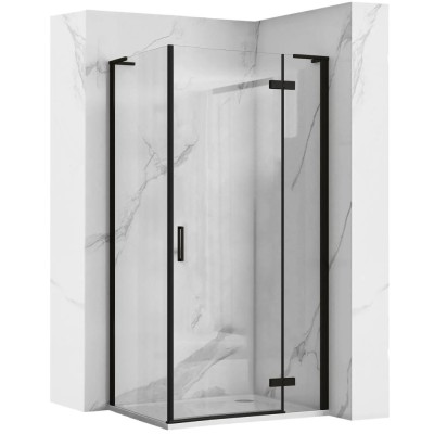 Cabina dus REA Hugo Black 80x80 foto