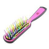 Perie pentru descalcirea parului, cu pieri ondulati din plastic, 7082, roz/multicolor