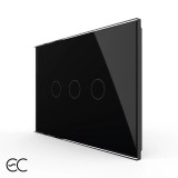 Cumpara ieftin Intrerupator triplu touch Livolo din sticla neagra, ZigBee, standard italian