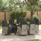 vidaXL Set de masă pentru grădină 7 pcs Gri deschis Rattan poli 3380572