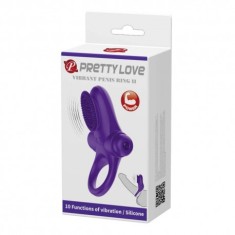 Inel erectie cu vibratii si stimulator clitoris Pretty Love