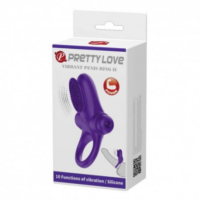 Inel erectie cu vibratii si stimulator clitoris Pretty Love foto