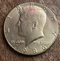 C50 - Moneda foarte veche - America - half dollar - litera D - 1986