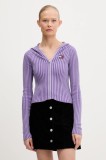 Tommy Jeans cardigan culoarea violet, light, DW0DW20974