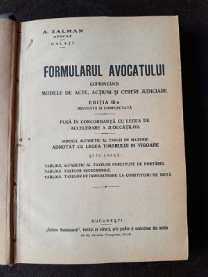 Formularul avocatului , A. Zalman foto