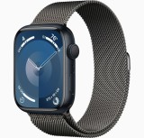Cumpara ieftin Curea metalica milanese, marca THD, compatibila Apple Watch 45 mm seria 9, Apple Watch SE 44 mm, marime universala, neagra