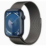 Curea metalica milanese, marca THD, compatibila Apple Watch 45 mm seria 9, Apple Watch SE 44 mm, marime universala, neagra