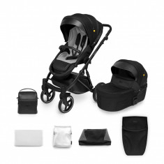 Carucior 2 in 1 Oslo+, Onyx, Negru, Skiddou foto