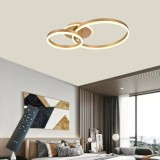 Lustra Led Moderna Cu Inele Aurii, Telecomanda , 2X61W, Lumina Reglabila 3000&ndash;6500K (Copy 1)