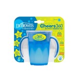 Canita albastra cu manere Cheers 360, 200ml, Dr. Brown&#039;s
