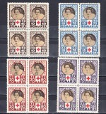 M1 TX7 9 - 1945 - Crucea rosie - perechi de cate patru timbre, Medical, Nestampilat