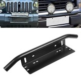 Bullbar aluminiu negru pentru offroad cu suport numar si proiectoare