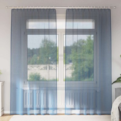 Gossi perdele voile cu bucle 2 buc albastru regal 140x245 cm foto
