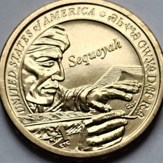 1 Dollar 2017 USA, Sacagawea Native, unc, Sequoyah, litera P/D