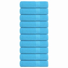vidaXL Prosoape de baie 10 buc turcoaz 100x150 cm 360 g/m&sup2; 100% bumbac