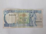 Malta 5 Liri 1967 Rara