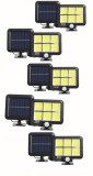 Set 5 lampi solare 128 x LED COB, senzor de miscare si panou solar JRH