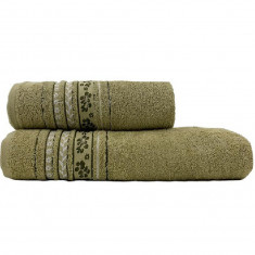 Set 2 Prosoape Jasmin Olive 50x100 si 70x140 cm (Bumbac 100%)