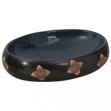 Cumpara ieftin Lavoar de blat, negru si albastru, 59x40x15 cm, ceramica, oval