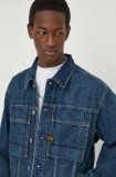 G-Star geacă din denim bărbați, culoarea bleumarin, de tranziție