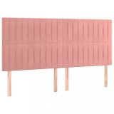 Cumpara ieftin Tablii de pat, 4 buc, roz, 100x5x78/88 cm, catifea
