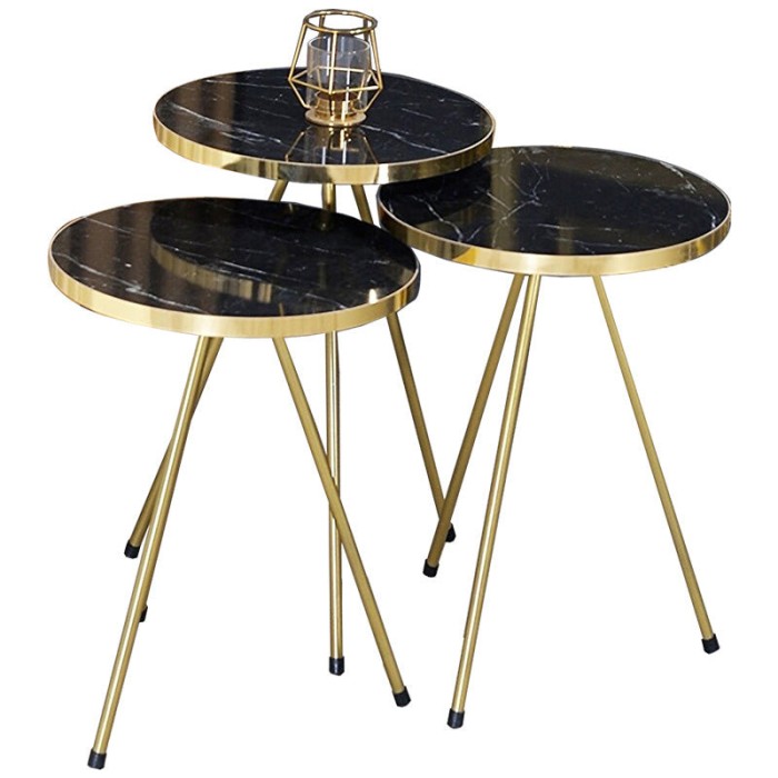 Măsuțe Weber, set de 3 piese, 34x34x52 cm