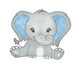 Cumpara ieftin Sticker decorativ Elefant, Albastru, 65 cm, 6070ST, Oem