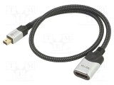Cablu DisplayPort 1.4 VCOM 0,5m HDCP 2.2 Negru
