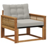 vidaXL Set de canapele de exterior Lemn solid de Acacia și Textilene 3438895