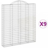 Cumpara ieftin Cosuri gabion arcuite,9 buc., 200x30x220/240cm, fier galvanizat
