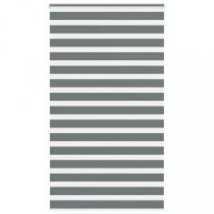 vidaXL Jaluzea tip zebra gri &icirc;nchis lățime țesătură 125,9 cm poliester