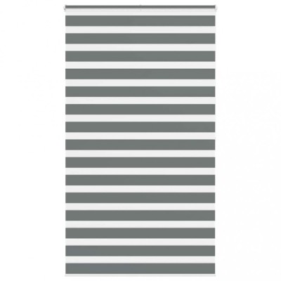 vidaXL Jaluzea tip zebra gri &amp;icirc;nchis lățime țesătură 125,9 cm poliester foto