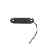 Lampa gabarit laterala ovala LED 12V-24V rosu fumuriu 3 LED-uri 70x21x10.5mm Breckner Germany