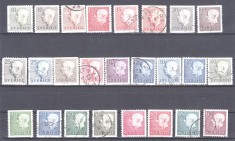A10 S8 2 - Timbre foarte vechi - Suedia - Regele Gustav VI Adolf - varietate de culori - 1950