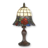 Lampa de masa Tiffany cu abajur cu trandafiri TA-148