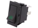Comutator Basculant ON-OFF 20A/12VDC cu LED Negru