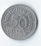 Moneda 50 pfennig 1922 D - Germania