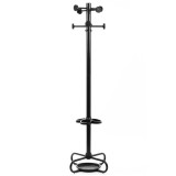 Cuier hol tip Pom cu 12 agatatori, negru, 54 x 54 x 173 cm, + spatiu pentru umbrele , ATS, Advanced Thermal Solutions