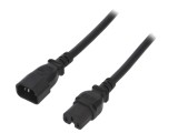 Cablu 3x14AWG IEC C14 tată - IEC C15 mamă PVC 1,8m negru 15A