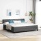vidaXL Pat boxspring cu saltea cu saltea Gri &icirc;nchis 200 x 200 cm 3341189