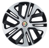 Set 4 capace roti Raven Gri-Negru R15, pentru gama auto Alfa Romeo, Autohelix MSA