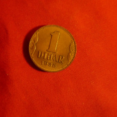 Moneda 1 Dinar 1938 bronz Yugoslavia , cal. F.Buna