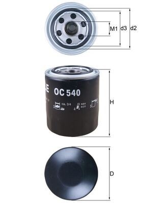 Filtru ulei MAHLE OC540