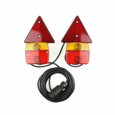 Set lampi stop cu magnet si cablu 75m 12V cu catadioptri triunghiulari 2buc Amio Garage AutoRide foto