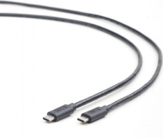 CABLU alimentare si date GEMBIRD, pt. smartphone, USB 3.1, USB Type-C (T) la USB Type-C (T), 1m, conectori auriti, negru, &quot;CCP-USB3.1-CMCM-1M&quot; (timbru