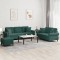 vidaXL Set canapea cu perne, 3 piese, verde &icirc;nchis, catifea 3202282