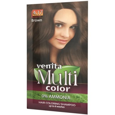 Sampon Colorant si Nuantator, Multicolor, Venita, 4.17 Brown, 40g foto